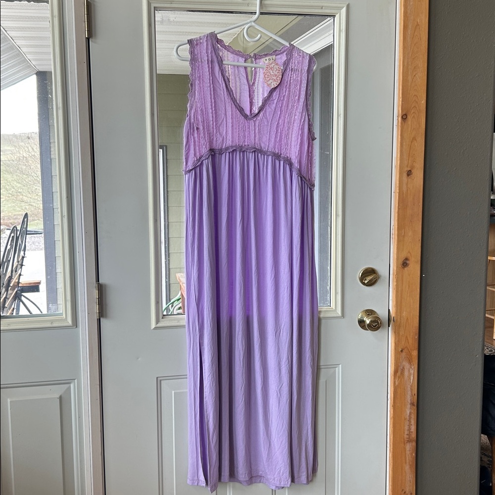 POL Orchid Lace trimmed bodice nightgown size L NWT ($63.00)